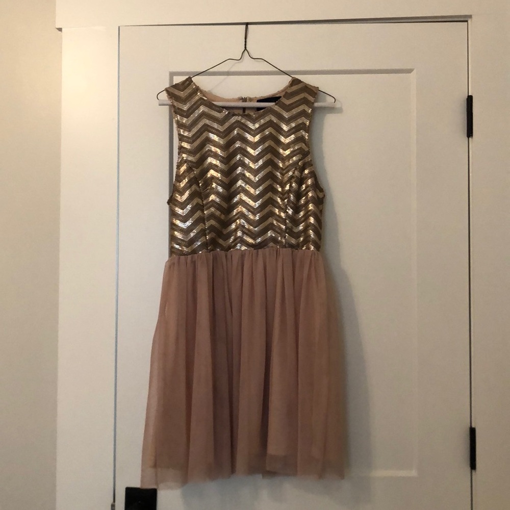 Rose gold sequin dress